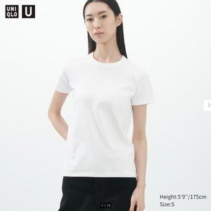U Crew Neck Short-Sleeve T-Shirt White Women's Small